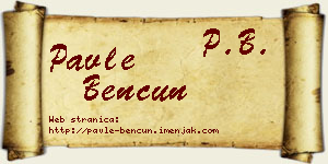 Pavle Bencun vizit kartica